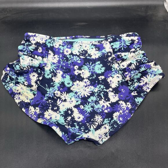 Adore Me womens 2 piece bikini swim suit size Medium blue floral high waisted - Picture 2 of 9